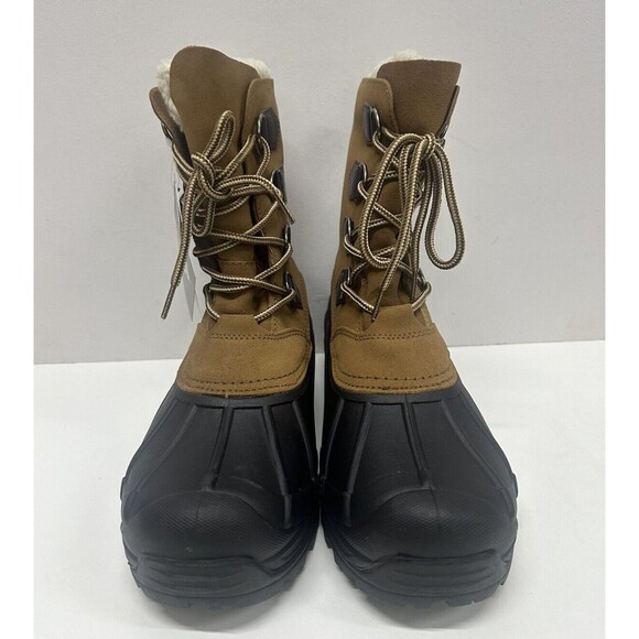 Totes Vermont men size 10 M winter boots brown suede upper and man made material - Picture 5 of 9